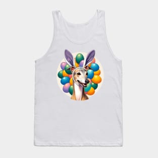 Italian Greyhound Enjoys Easter with Bunny Ear Headband Tank Top